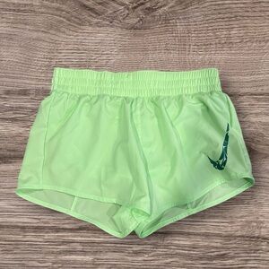 Women’s Nike Lime Green with Nike Swoosh Elastic Waistband Shorts, Size Medium.